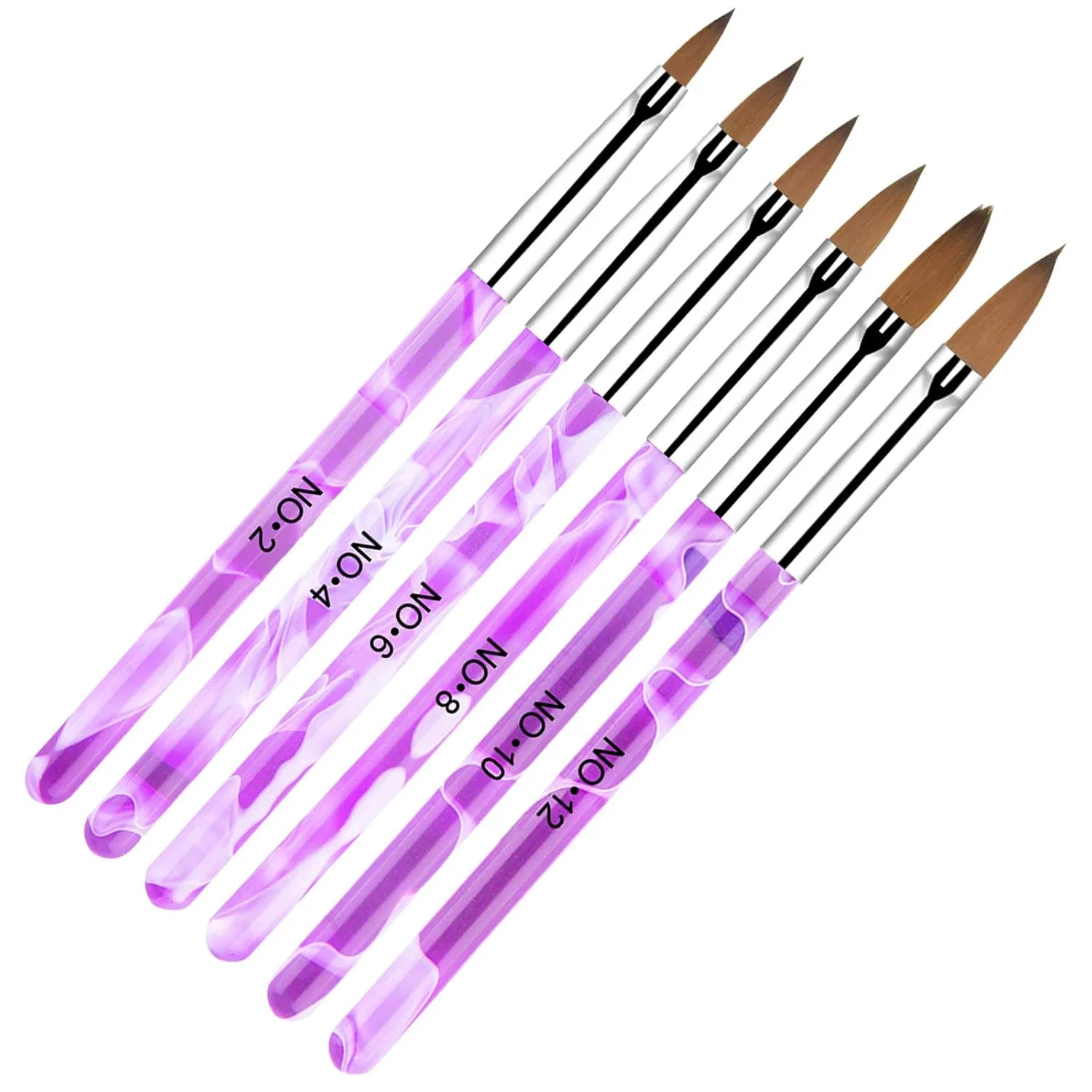 Набор из 6 кистей для нейл-арта Avodova, Purple