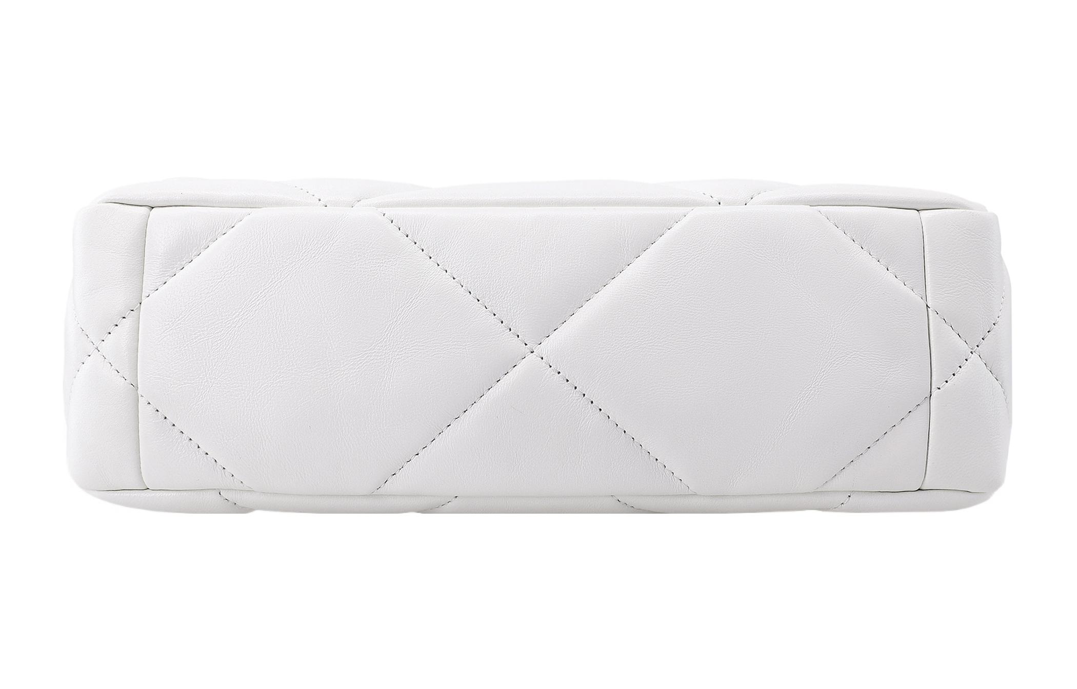 Сумка 19Bag из овчины, женская повседневная сумка через плечо, белая CHANEL — фото 4
