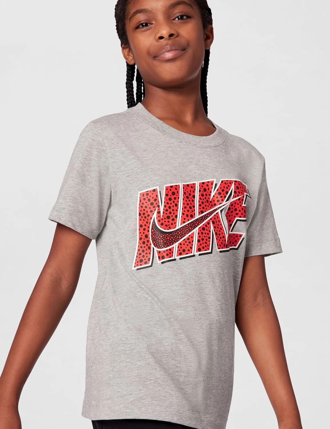 Футболка спортивная Nike Club Swoosh Block, темно-серый меланж — фото 3