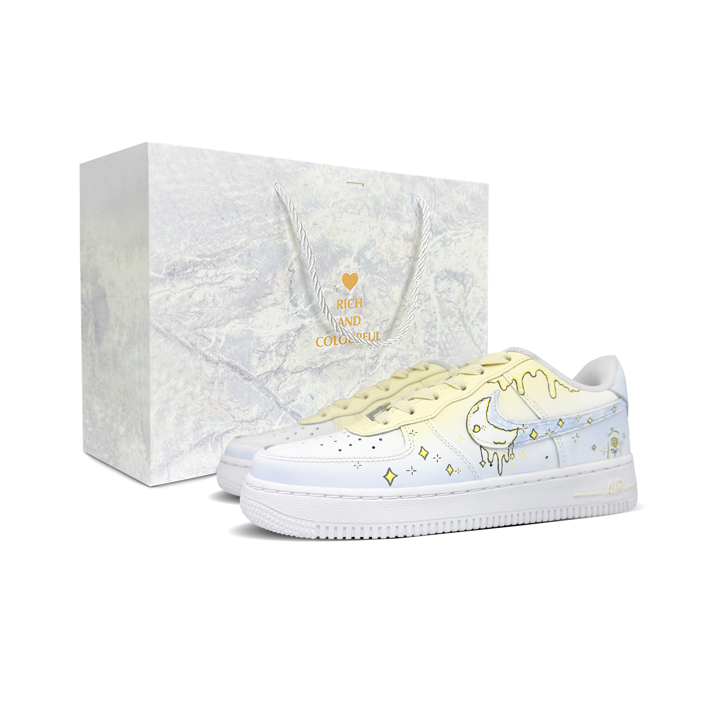 

Nike Детские кроссовки для скейтбординга Air Force 1 Eternal Night Galaxy Low, синие