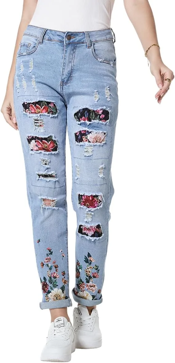 

Женские рваные джинсы Straight Leg Boyfriend Acydar