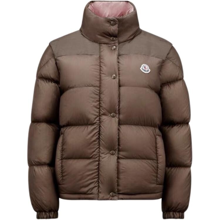 

Пуховик женский коричневый/розовый Moncler