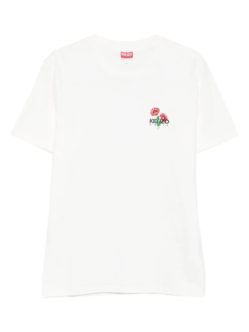 

Футболка с цветочной вышивкой KENZO, белый