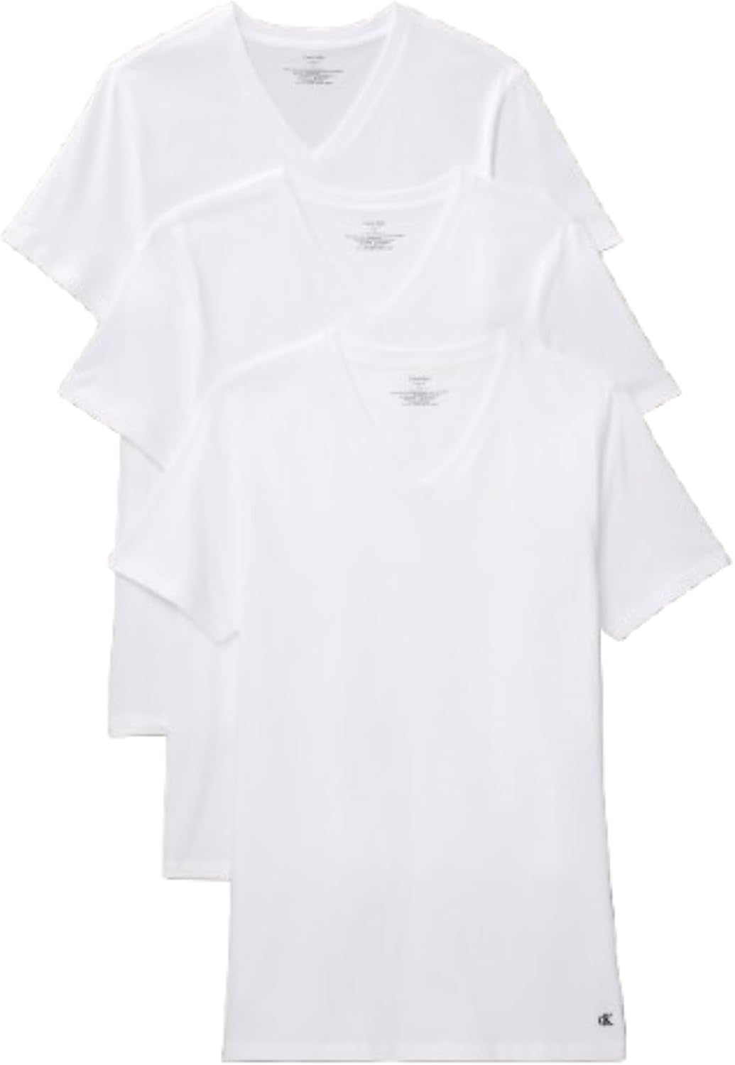 

Комплект из 3 мужских классических хлопковых маек Calvin Klein, 3 White Vneck