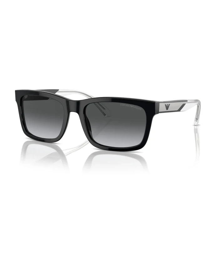 

Прямоугольные поляризованные солнцезащитные очки серого цвета Emporio Armani, черный