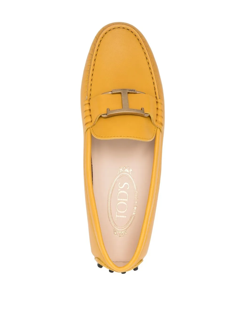 Лоферы Gommino с металлическим логотипом TOD'S, желтый — фото 4