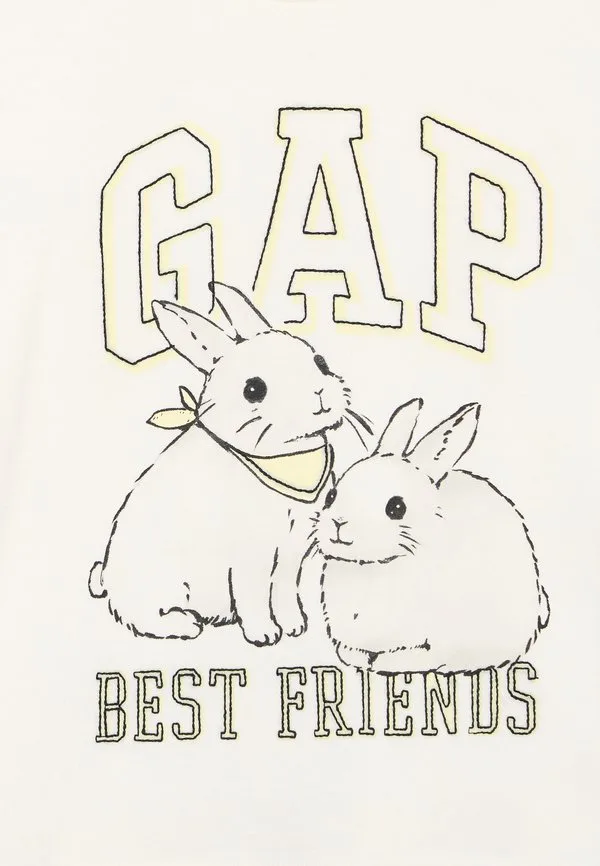 Футболка свободного кроя с графическим принтом, новая, цвет слоновая кость Gap, New Off-White — фото 4