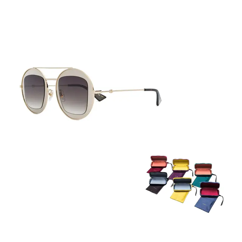 

Солнцезащитные очки-авиаторы из сплава, унисекс, золотистые Gucci, 002 (золото frame with серый lens)