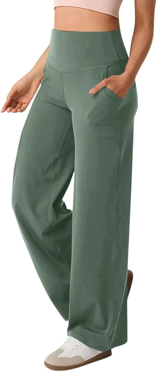 Женские брюки для йоги с широкими штанинами, бренд Generic, цвет G05-green