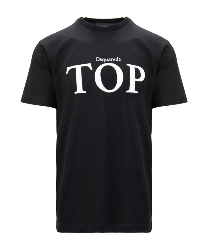 

Мужская футболка с контрастным принтом Dsquared2, черный