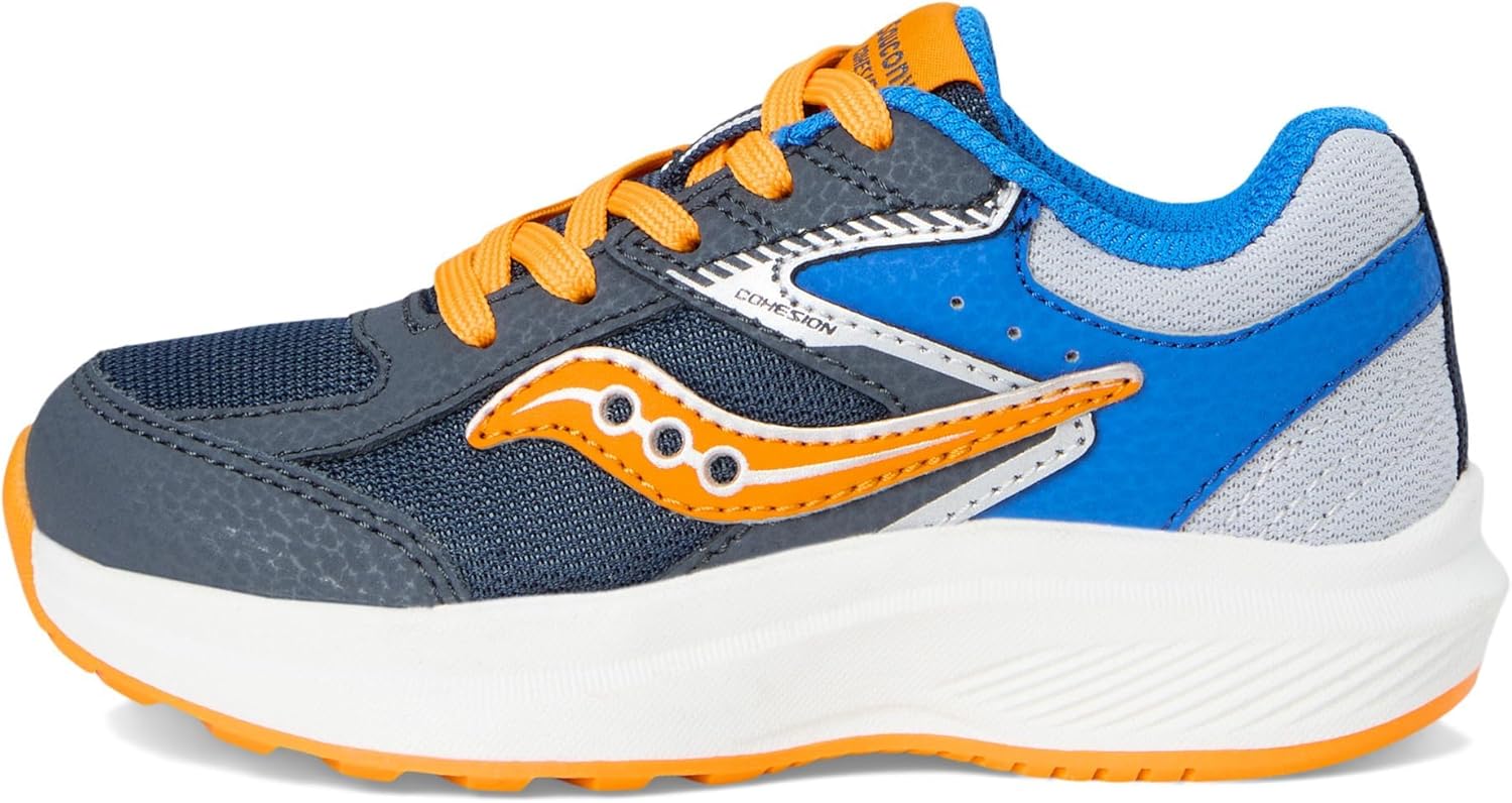 Детские кроссовки Cohesion для мальчиков и девочек Saucony, синий/лиловый/темно-синий — фото 4