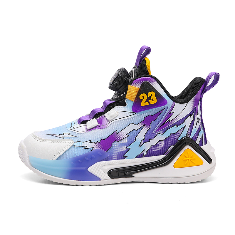 

Детские баскетбольные кроссовки с противоскользящей подошвой, устойчивые к истиранию, дышащие, средней высоты, для детей ZHULE, синий/фиолетовый