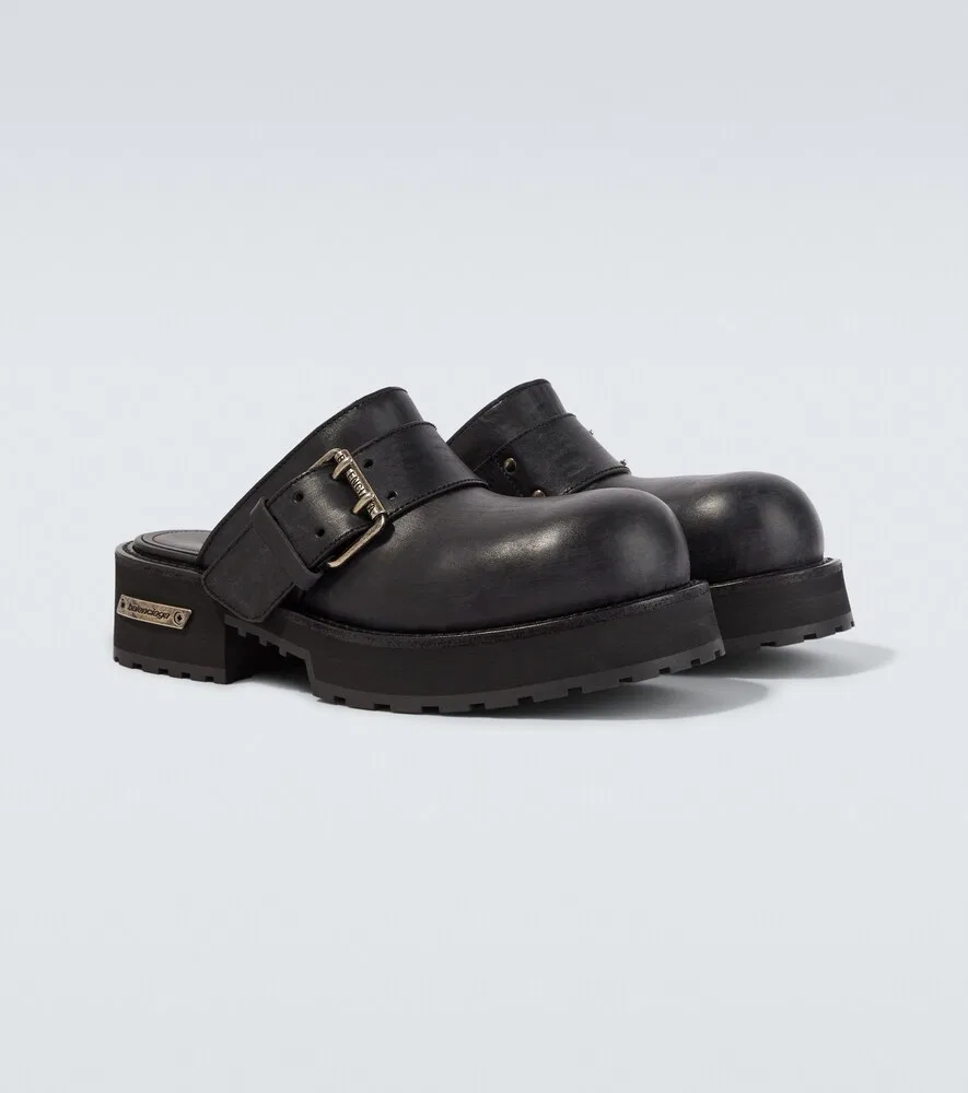 Кожаные мюли Venom Balenciaga, черный