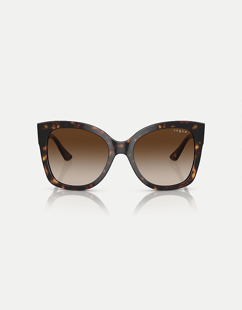 

Солнцезащитные очки Vogue Eyewear vo5338s темной гаваны прямоугольной формы с коричневыми линзами