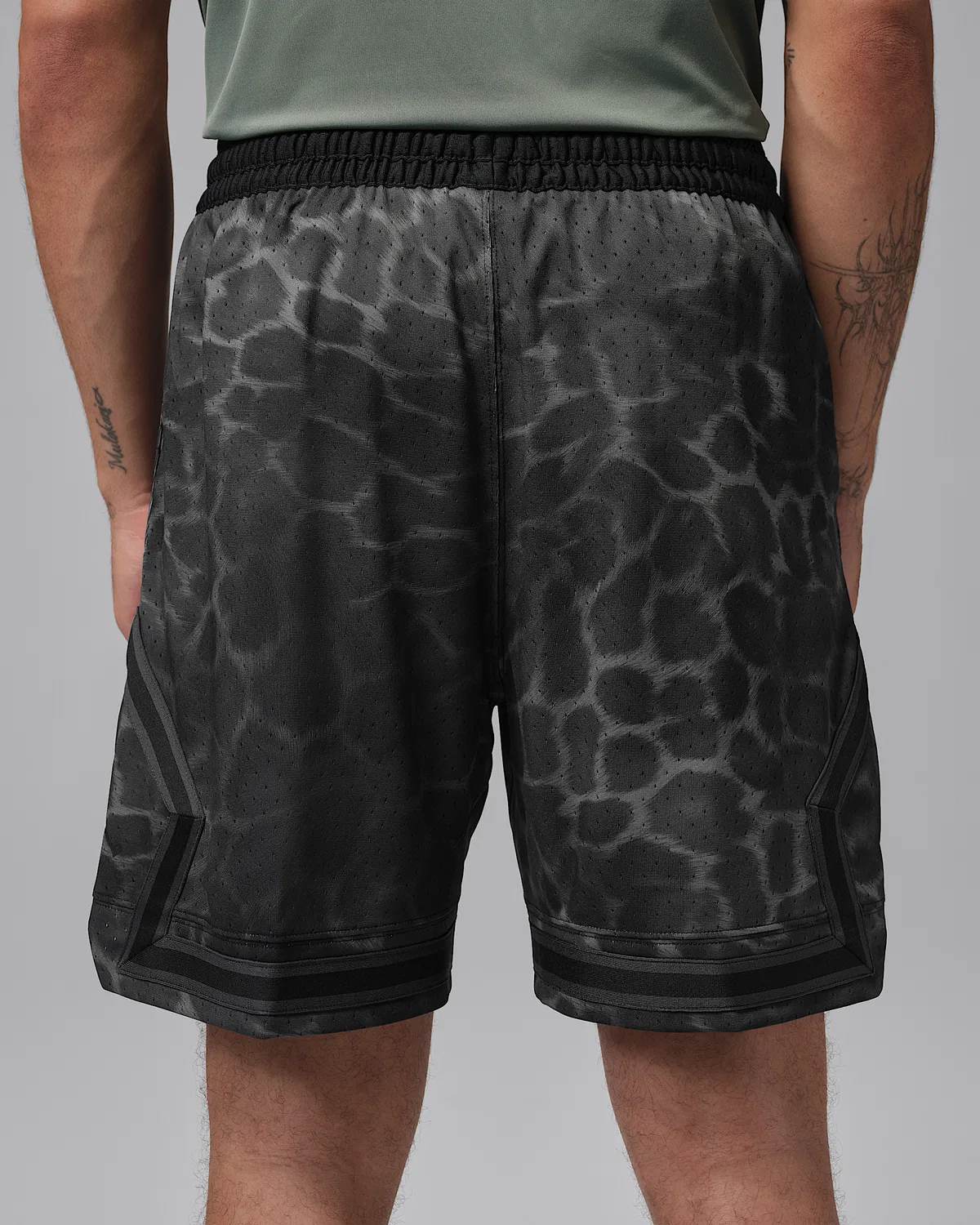 Мужские шорты Jordan Sport Dri-FIT с принтом Diamond, Black/Black — фото 3