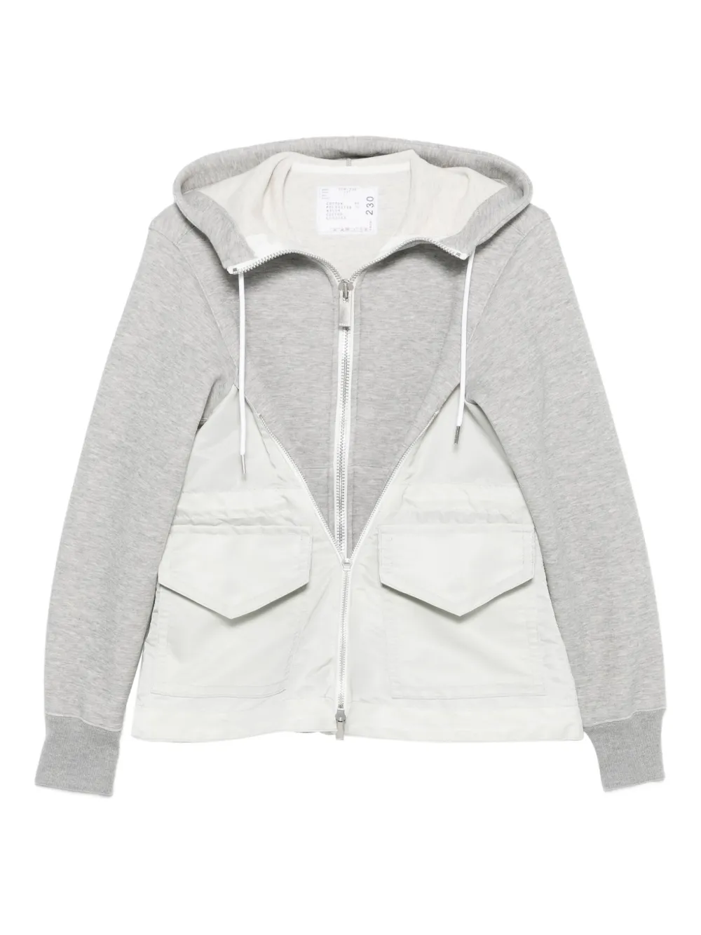 

Худи Sponge Sweat на молнии SACAI, серый