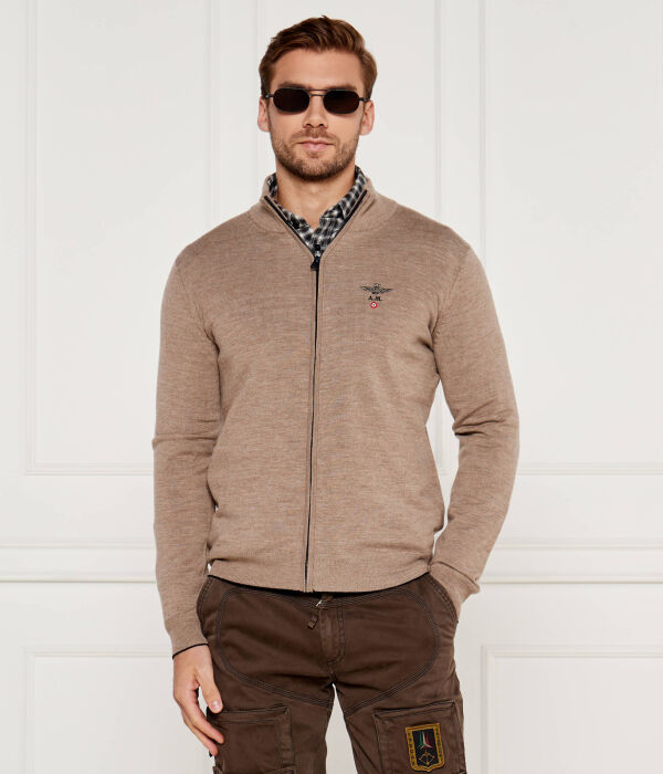

Шерстяной кардиган Regular fit Aeronautica Militare, желтый
