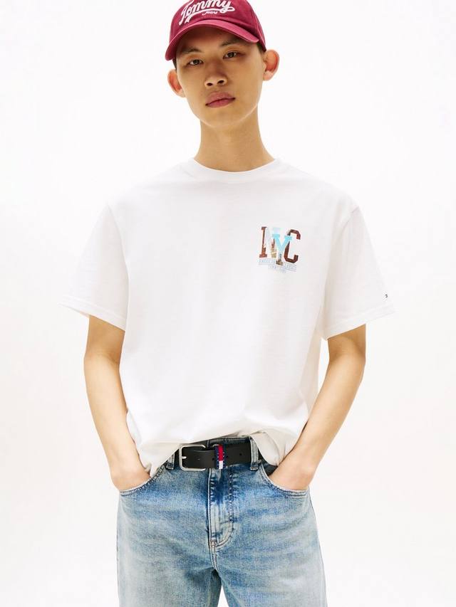 

Футболка Tommy Jeans с коротким рукавом и нью-йоркским уличным принтом Tommy Hilfiger, Natural/Multi