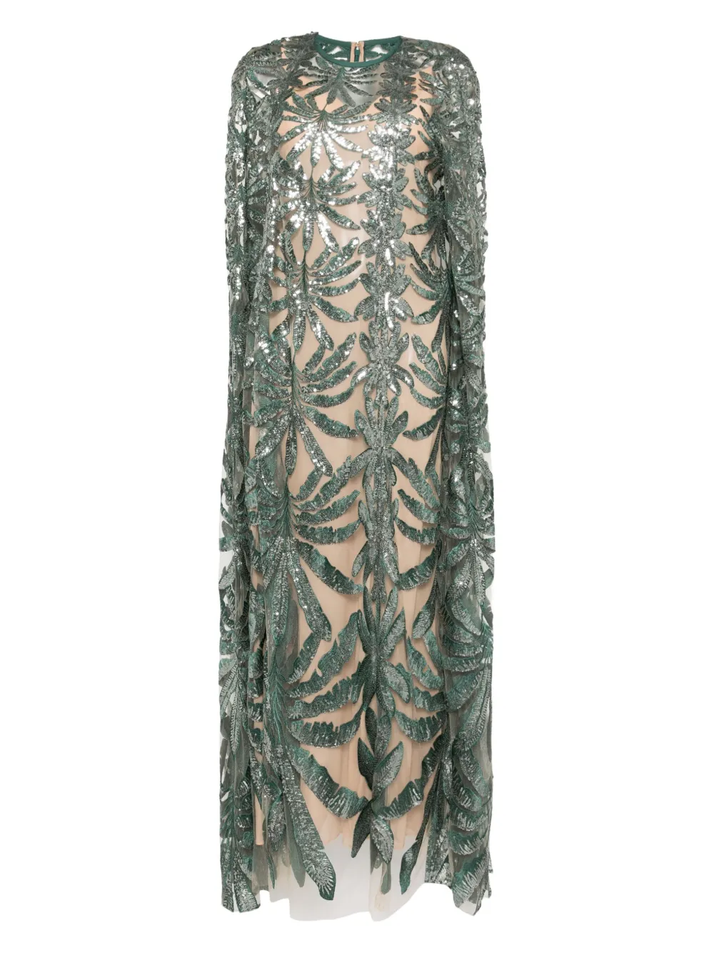 

Кафтан из тюля с вышивкой Elie Saab, зеленый