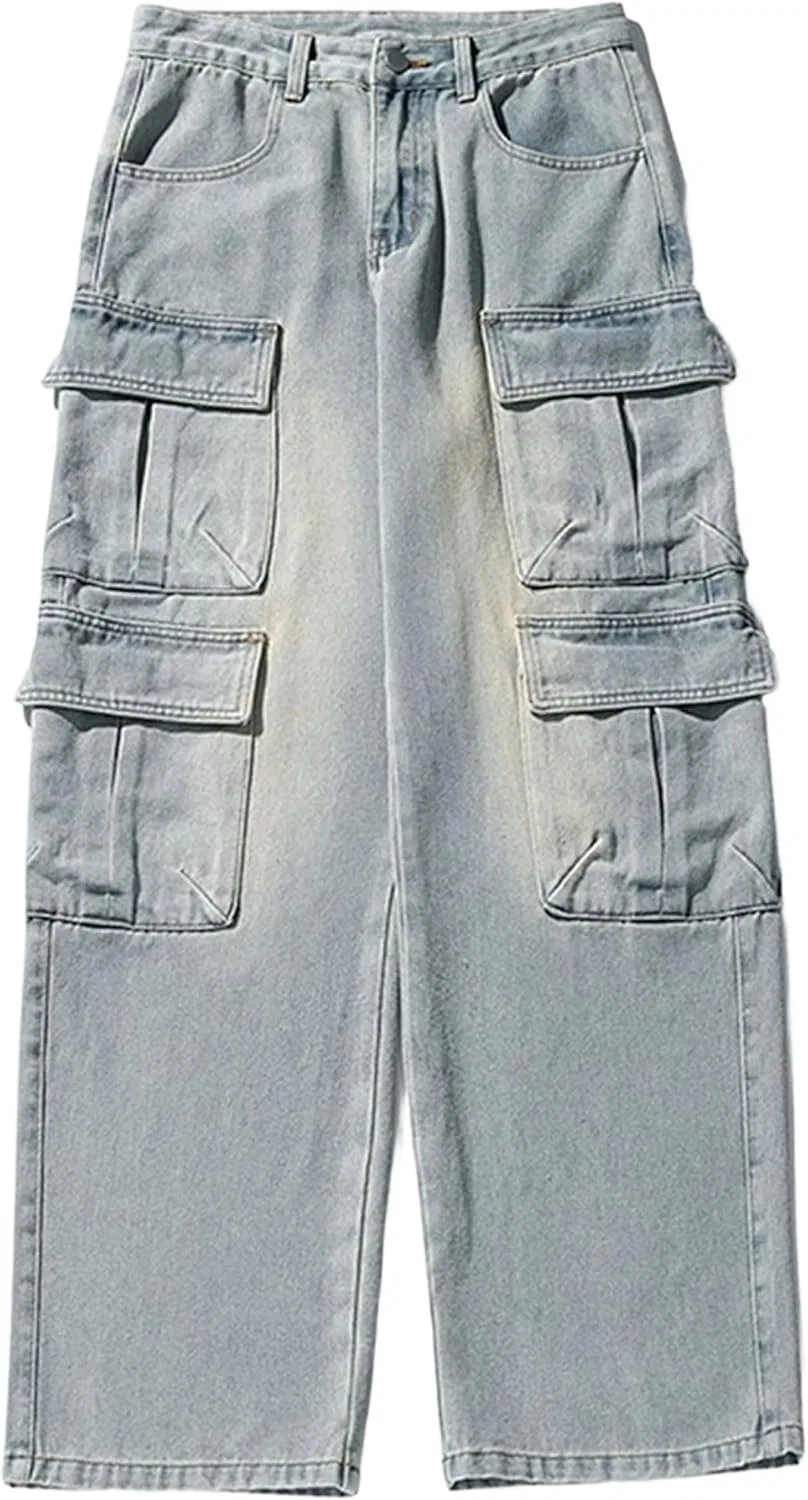 Джинсы свободные Y2k Hip Hop, Blue