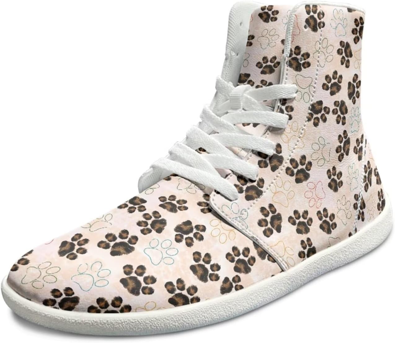 

Мужские высокие кроссовки с широким носком для тренировок, противоскользящие, дышащие, для прогулок и походов Xixirimido, Dog Paw Rainbow