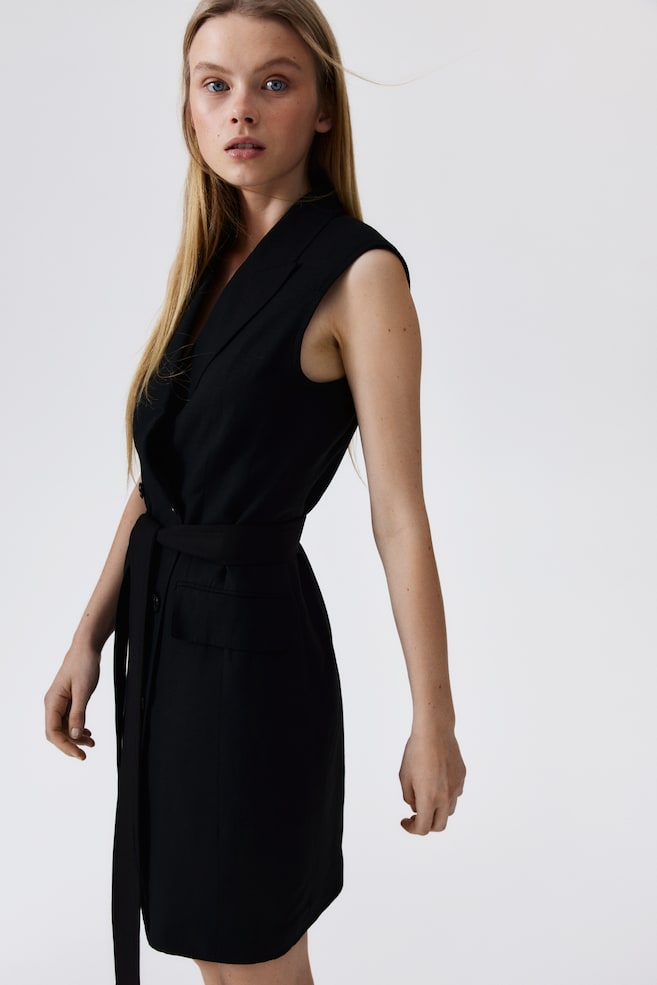 

Платье-Блейзер из льняной смеси H&M, черный