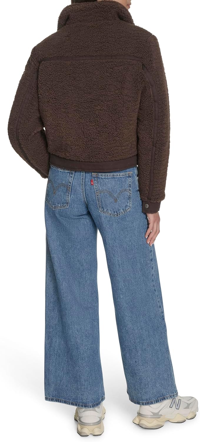 Женская куртка-бомбер Levi's Sherpa со стеганой подкладкой, Chocolate Brown — фото 4