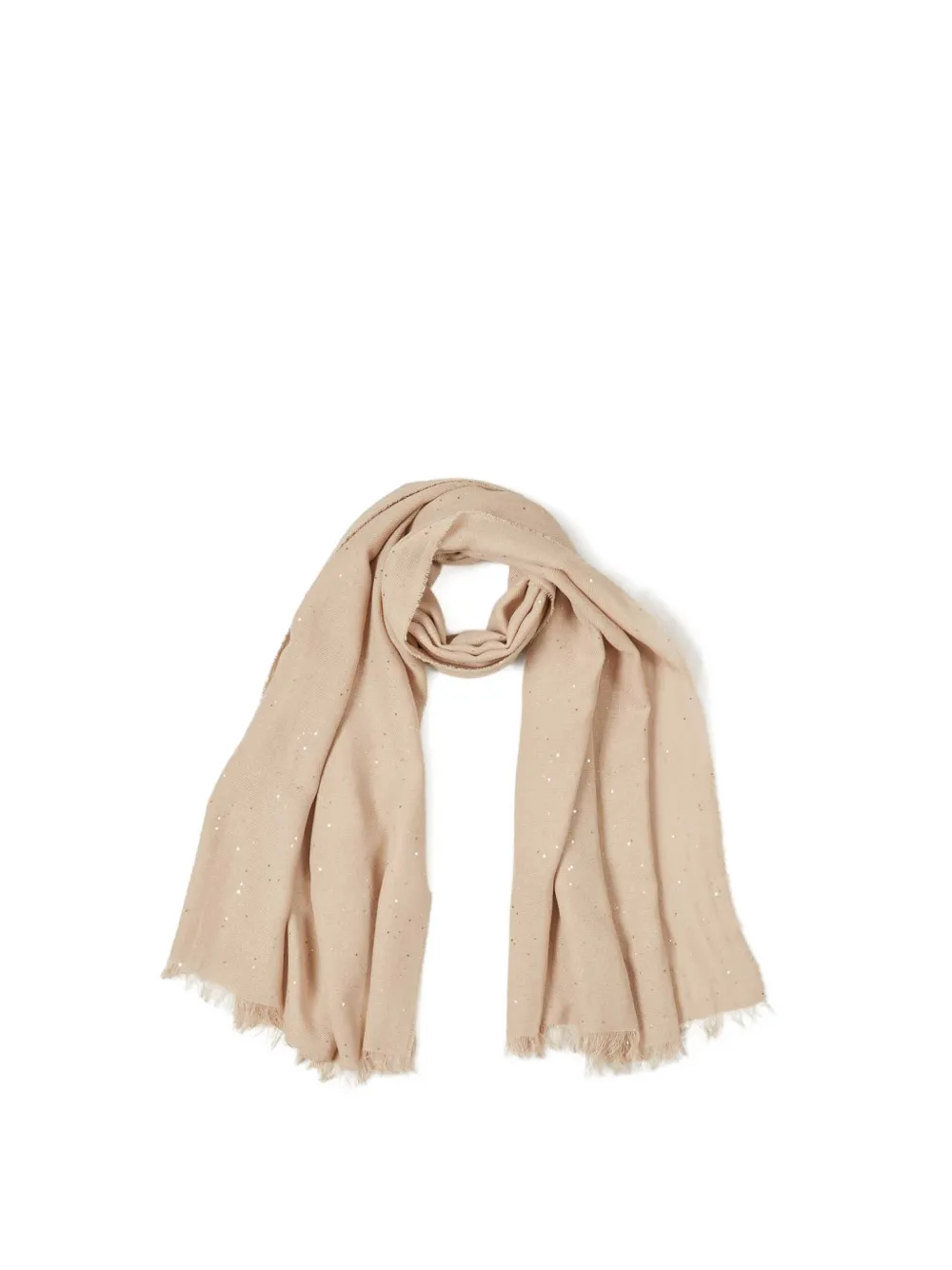 

Шарф с бахромой и пайетками Peserico, бежевый