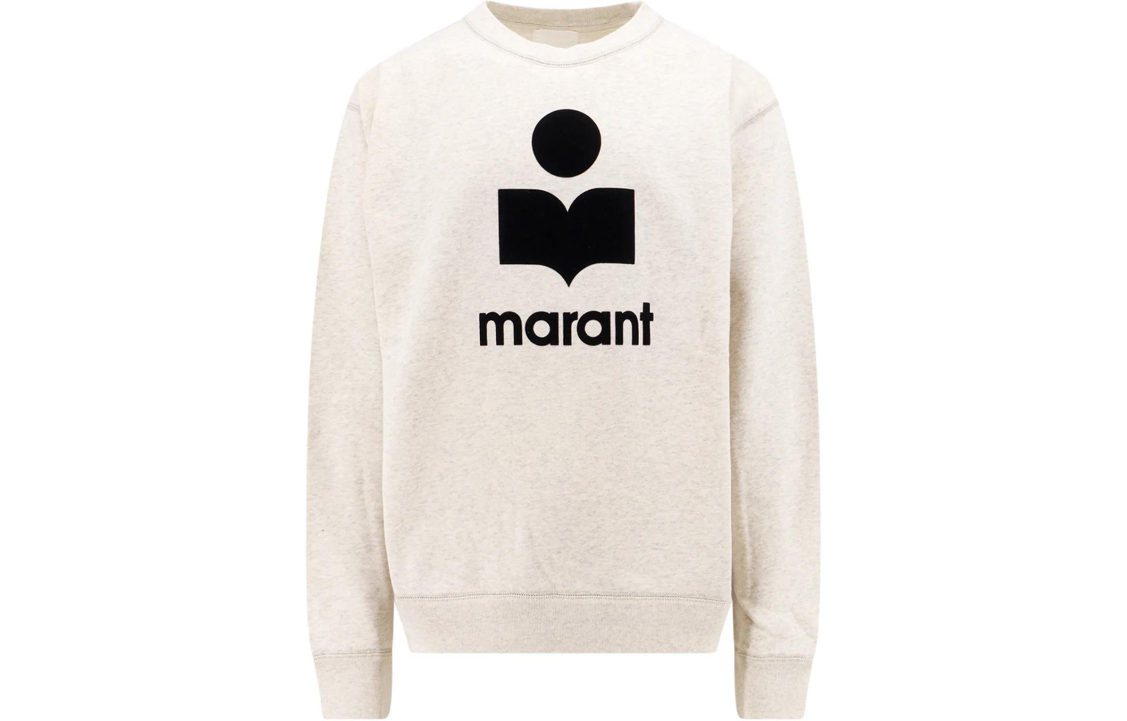 

Флисовый свитшот с логотипом ISABEL MARANT, бежевый