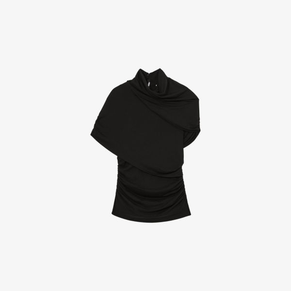 

Топ Reiss Zuri с драпировкой, черный