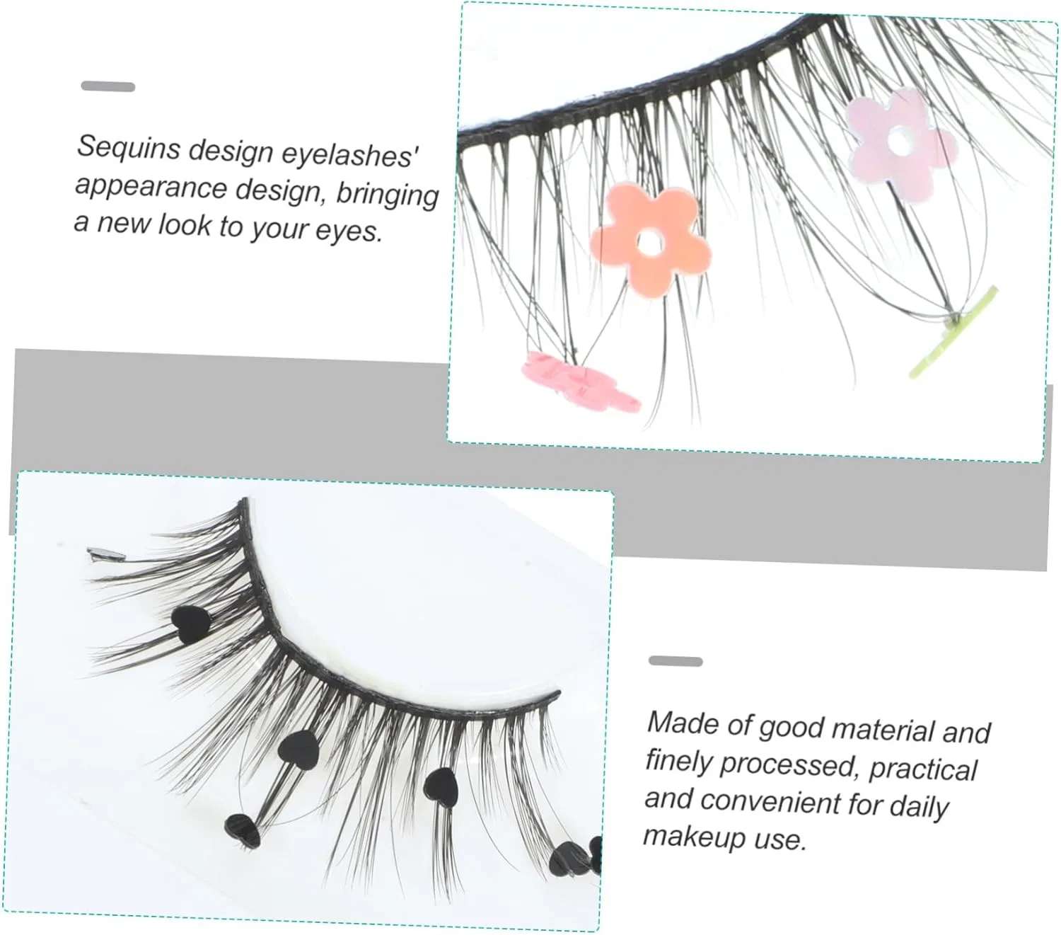 Накладные ресницы с блестками 3 пары — фото 4