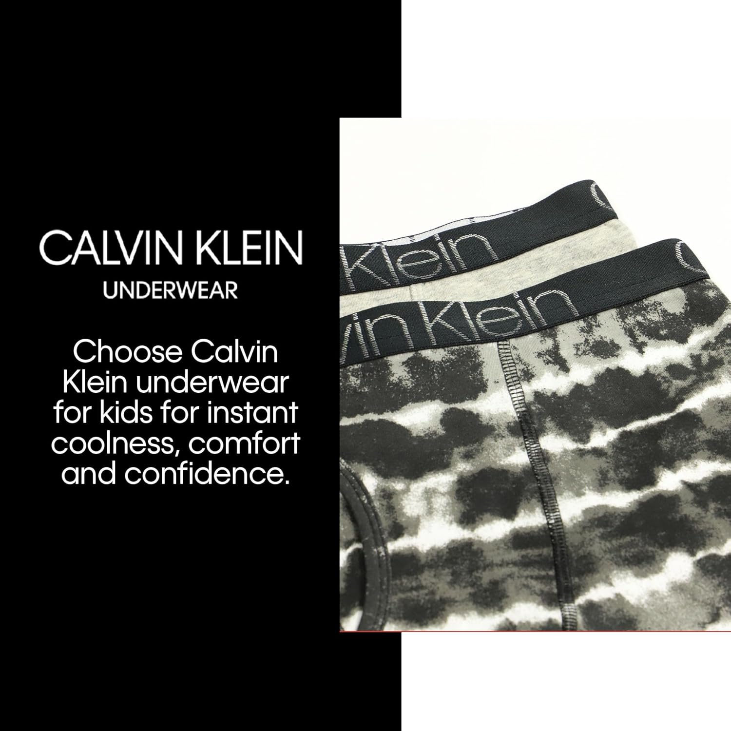 Комплект нижнего белья Calvin Klein для мальчиков, четыре пары боксеров, выгодная упаковка, Black White Basics — фото 3