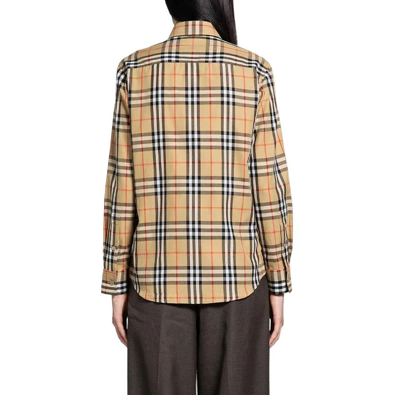 Рубашка Burberry, мужская, уличный стиль, коричневый — фото 4
