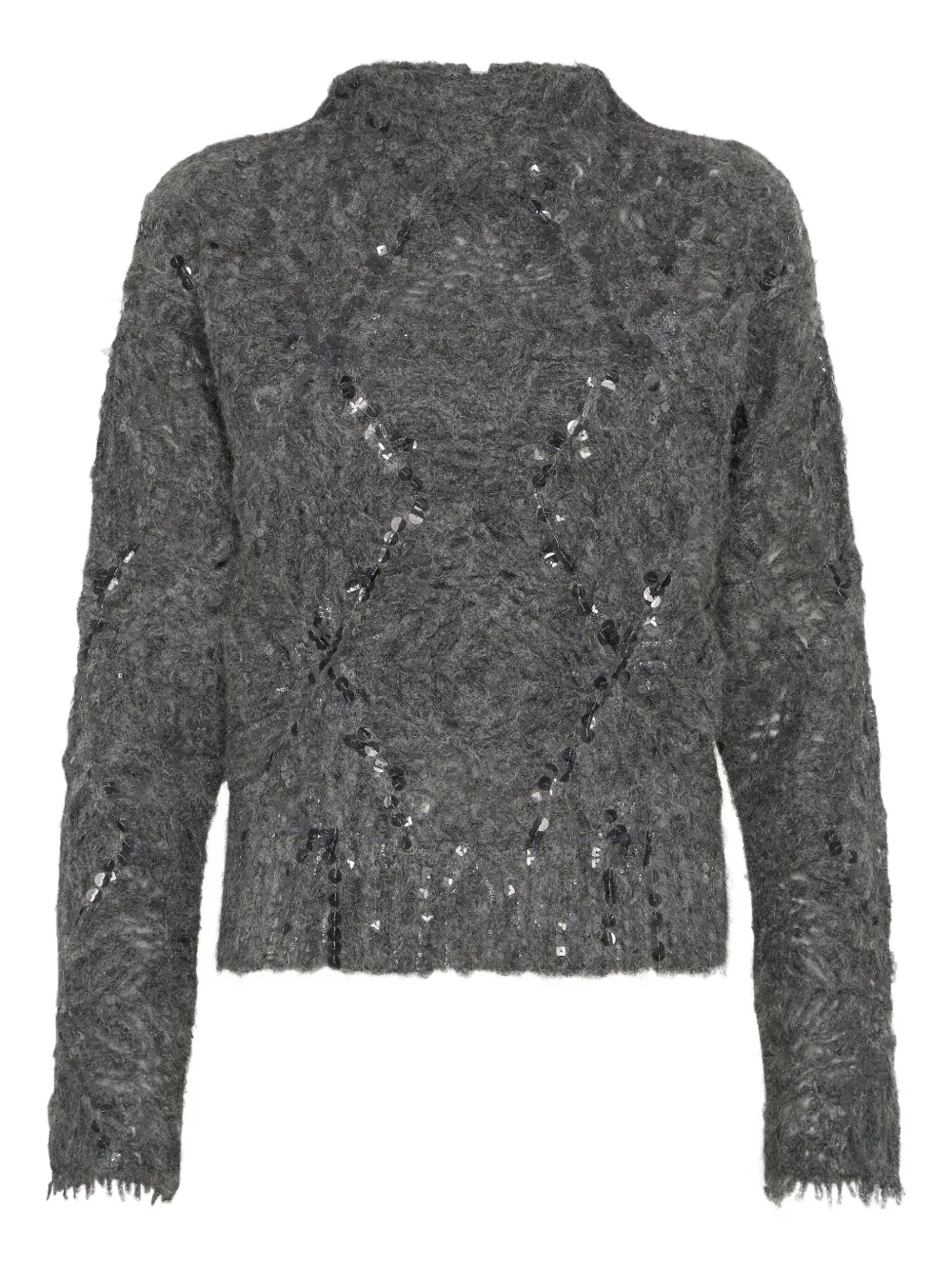 

Декорированный свитер Brunello Cucinelli, серый