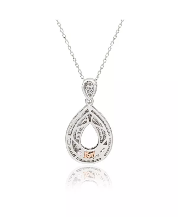 

Ожерелье-Капелька Suzy Levian из стерлингового серебра с тремя рядами кубических цирконий Suzy Levian New York, white