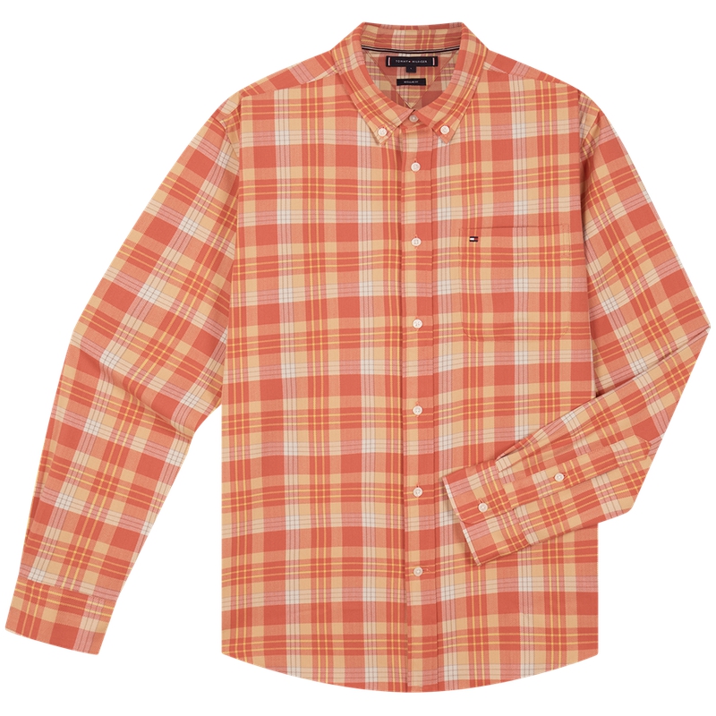 

Рубашка Men's Orange Plaid 0PE Tommy Hilfiger, оранжевый