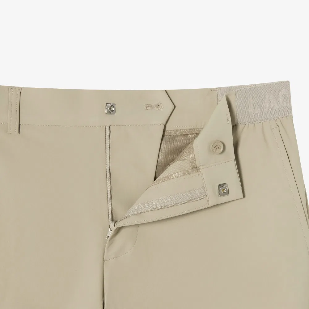 Мужские базовые шорты-бермуды бежевые от Lacoste — фото 2
