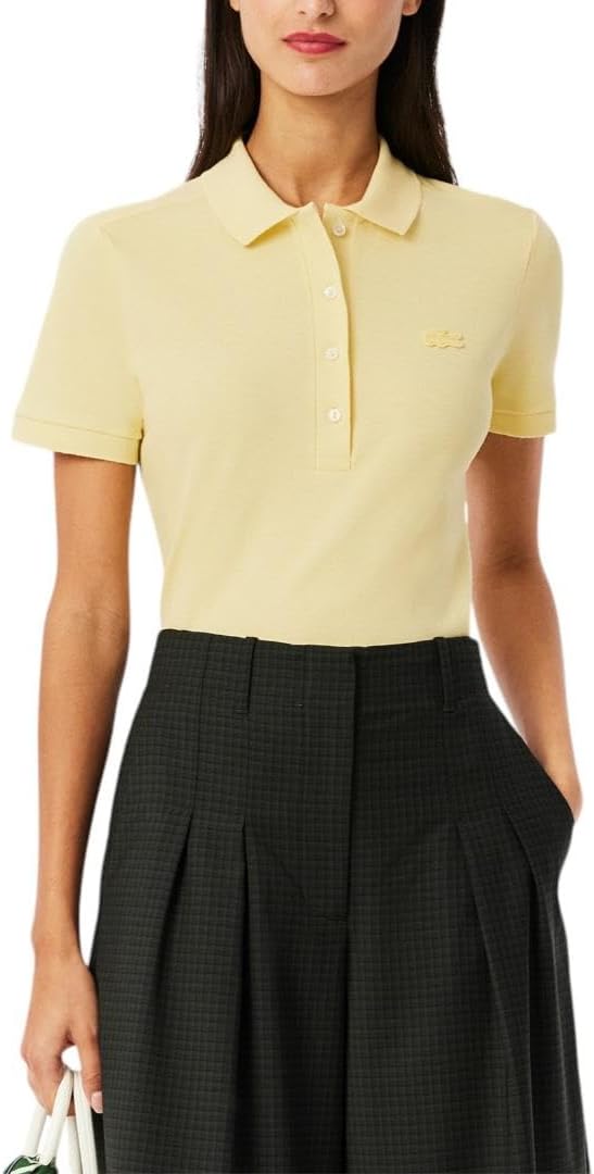 

Женская поло Lacoste с коротким рукавом, Slim Fit, из стрейч-пике, Soft Yellow