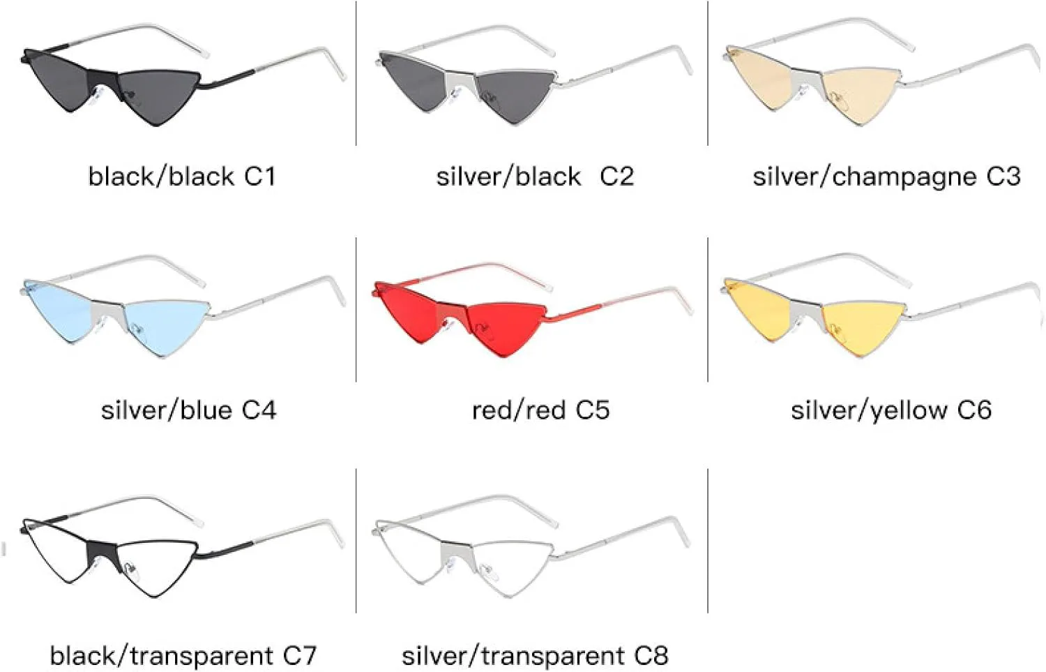

Модные женские солнцезащитные очки «кошачий глаз», маленькие очки из сплава для женщин и мужчин, с защитой от УФ-излучения UV400 MWTSYSQ, C3-light Yellow