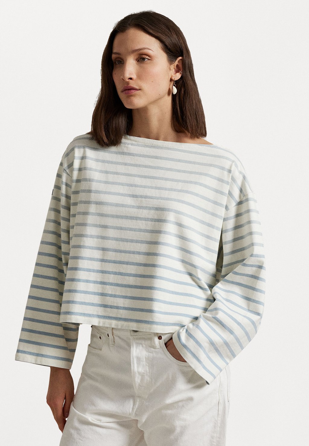 

Рубашка с длинными рукавами STRIPED BOATNECK MARINER T-SHIRT Polo Ralph Lauren, темно-синий