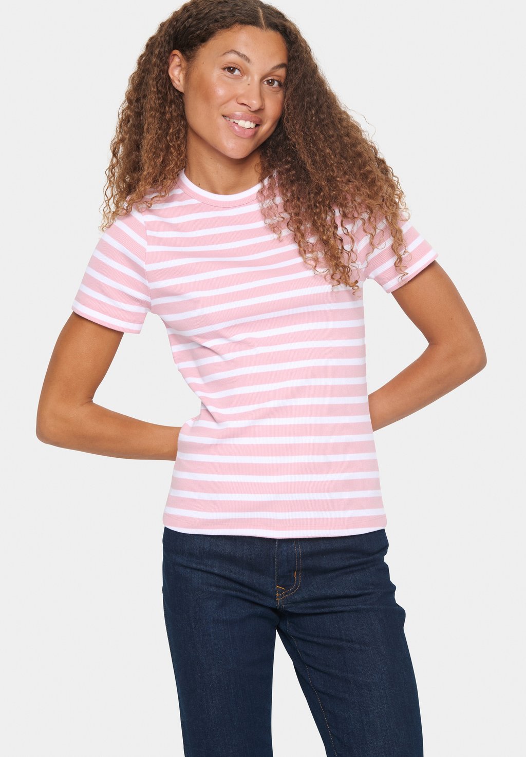 

Футболка с принтом ASTER SS STRIPE Saint Tropez, светло-розовый