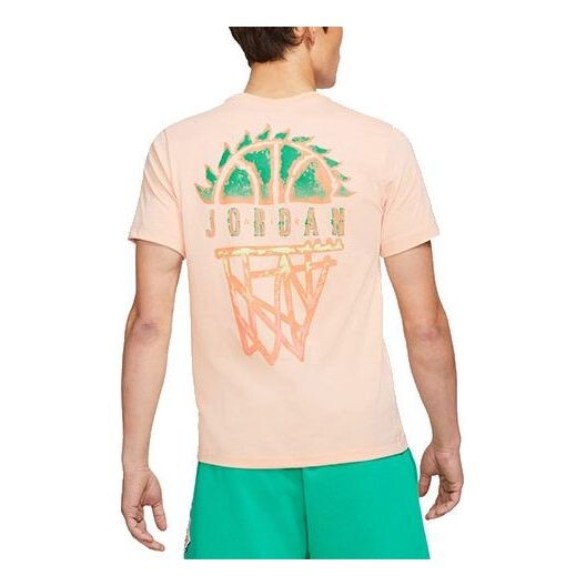 

Футболка Air Jordan DNA Logo Geometry Pattern Printing Round Neck Short Sleeve Orange Pink, розовый