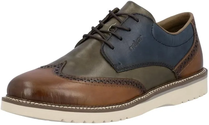 Мужские кожаные туфли Rieker Brogue Multi 04504-90, мультиколор