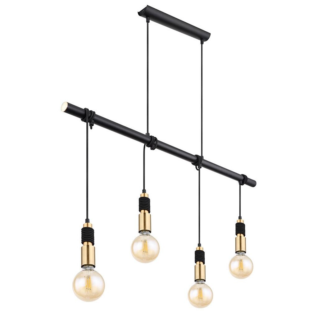 

Подвесной светильник, 4 лампочки, латунь, черный, H 120 см Globo Lighting
