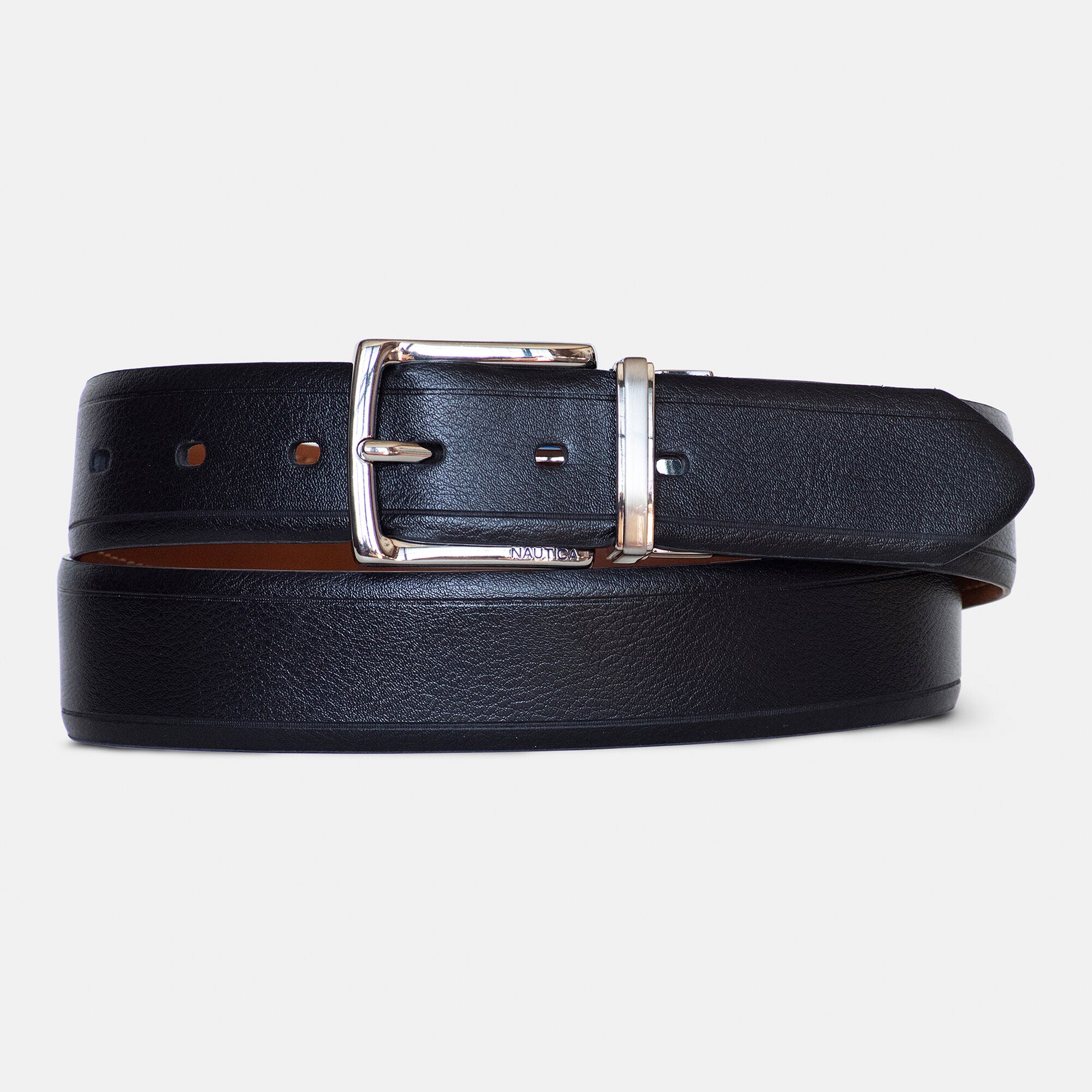 

Nautica мужской двусторонний ремень с зернистой отделкой, цвет true black