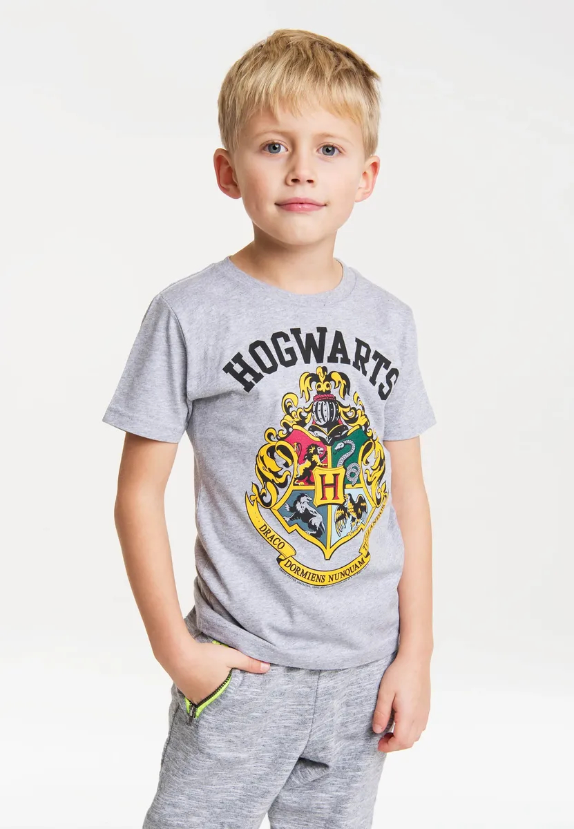 Футболка Logoshirt "Хогвартс" с повседневным принтом спереди, цвет Grau-Meliert — фото 3