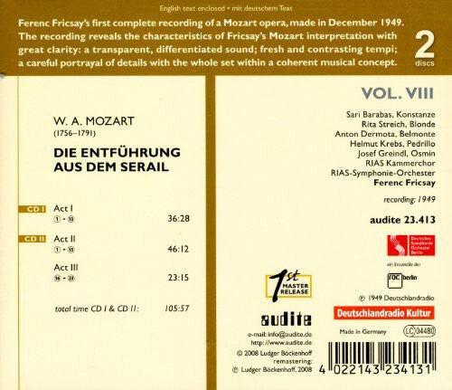 

CD диск Mozart / Rias Symphony Orchestra / Fricsay: Die Entfuhrung Aus Dem Serail