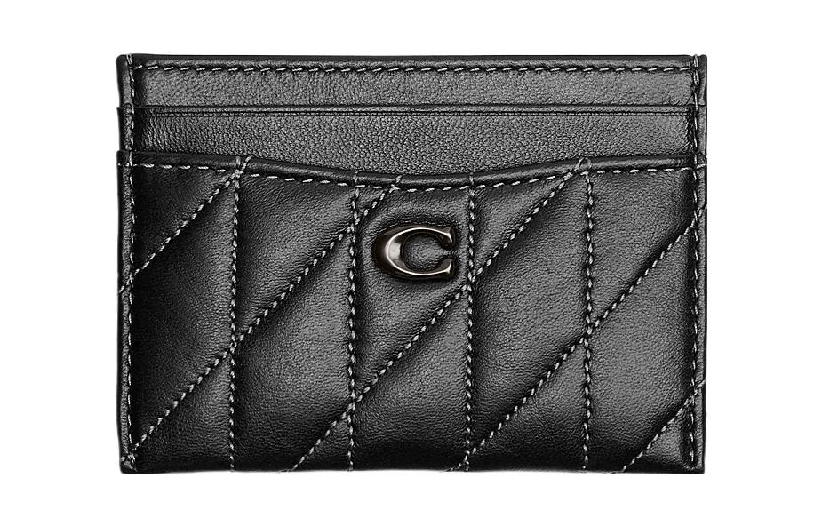 

COACH Кожаный держатель для карт, обычный, женский, черный
