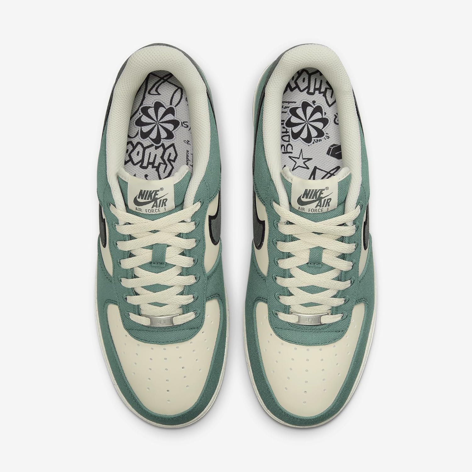 Мужские кроссовки Nike Air Force 1 '07 LV8, черный/зеленый — фото 4