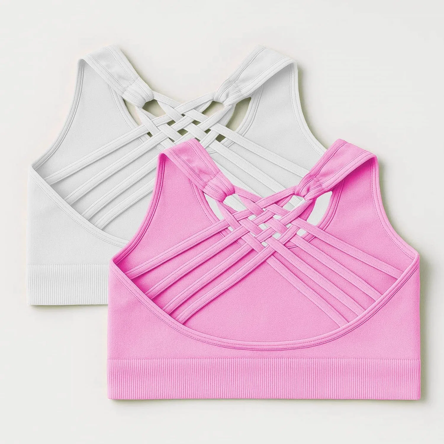 Спортивный топ Kurve для девочек, цвет White/Pink Set — фото 3